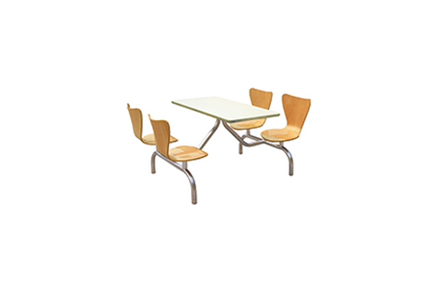 木纹旋转椅餐桌